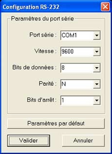 Configuration RS232 Configuration RS232